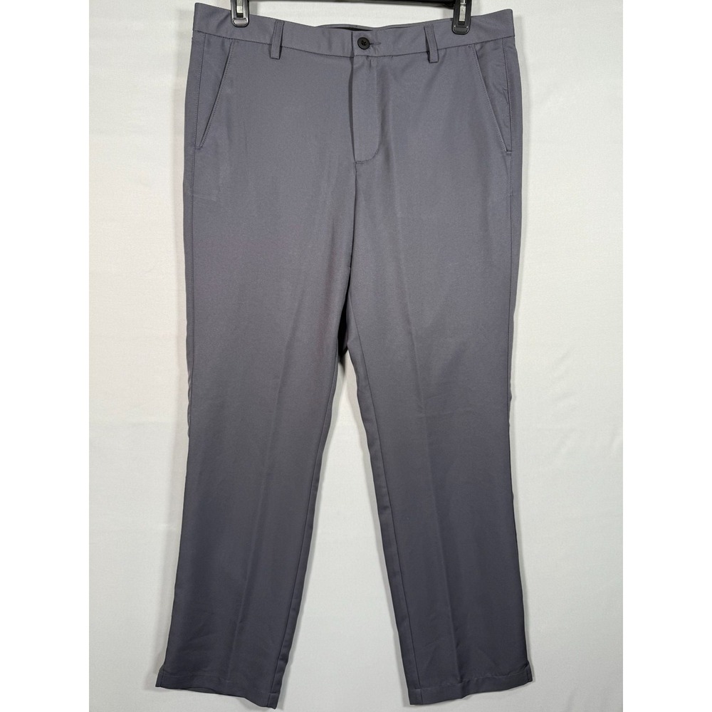 TEK GEAR Golf Pants Men 36x30 Gray Grip Waist‎ Band Polyester EUC